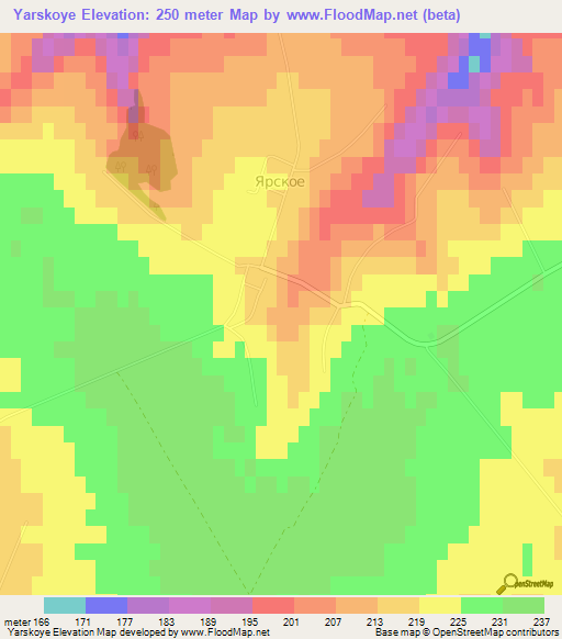 Yarskoye,Russia Elevation Map