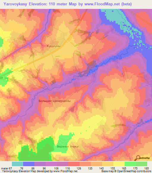 Yarovoykasy,Russia Elevation Map