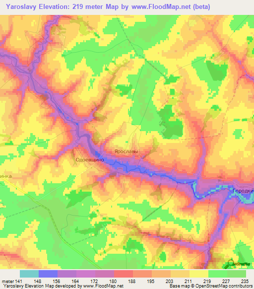 Yaroslavy,Russia Elevation Map