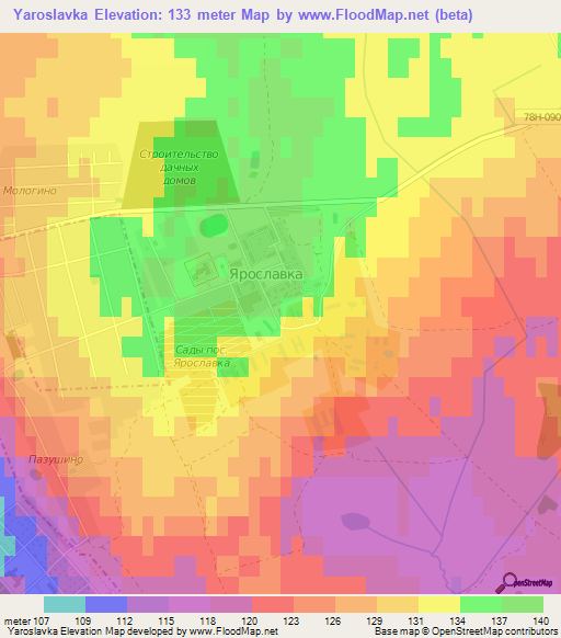 Yaroslavka,Russia Elevation Map