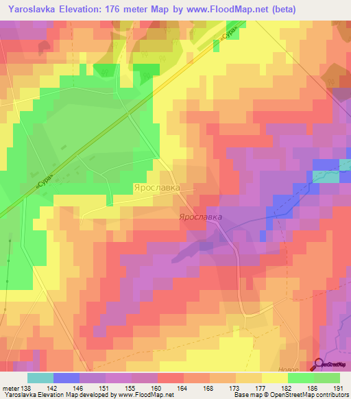 Yaroslavka,Russia Elevation Map