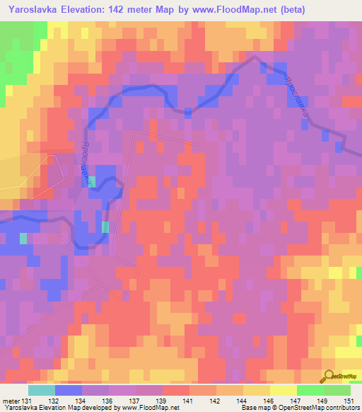 Yaroslavka,Russia Elevation Map