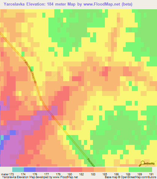 Yaroslavka,Russia Elevation Map