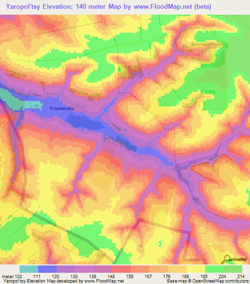 Yaropol'tsy,Russia Elevation Map