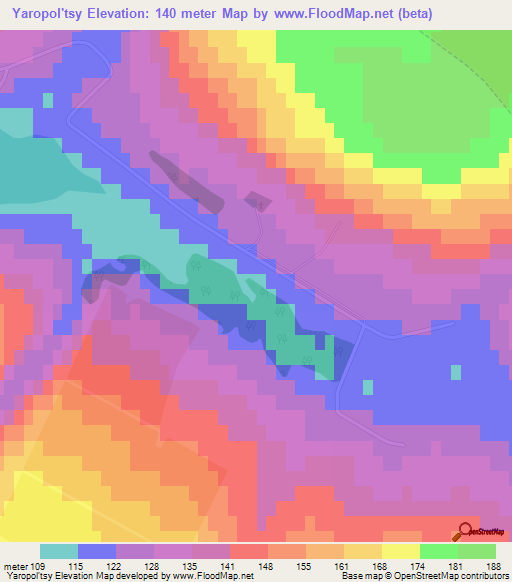 Yaropol'tsy,Russia Elevation Map