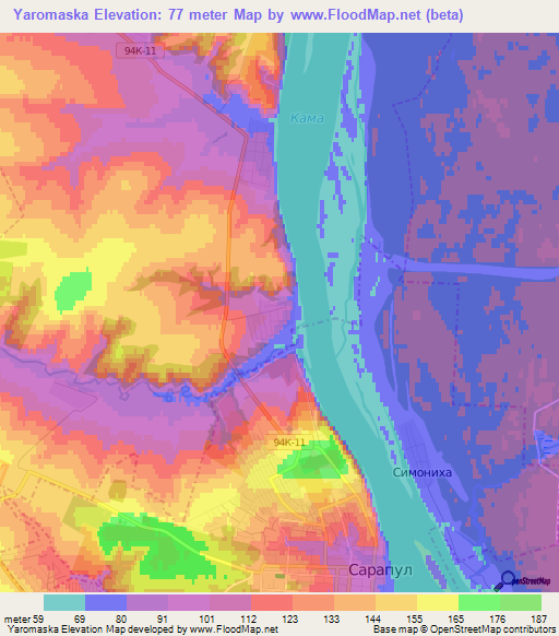 Yaromaska,Russia Elevation Map