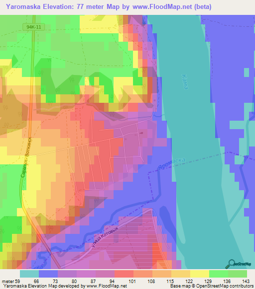 Yaromaska,Russia Elevation Map