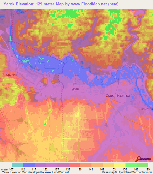 Yarok,Russia Elevation Map