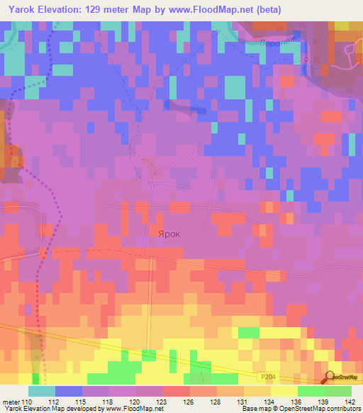 Yarok,Russia Elevation Map