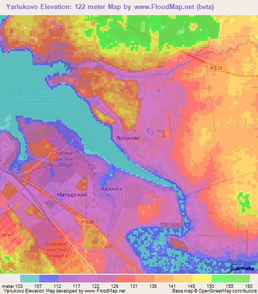 Yarlukovo,Russia Elevation Map