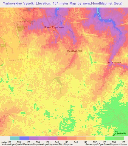 Yarkovskiye Vyselki,Russia Elevation Map