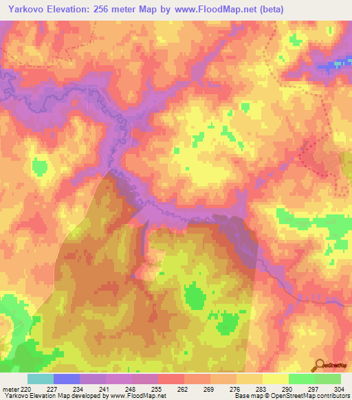 Yarkovo,Russia Elevation Map