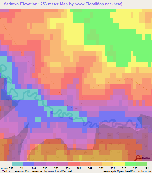 Yarkovo,Russia Elevation Map