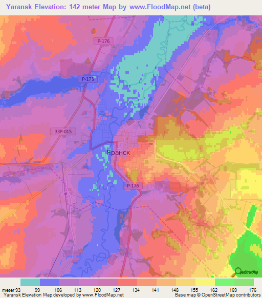 Yaransk,Russia Elevation Map