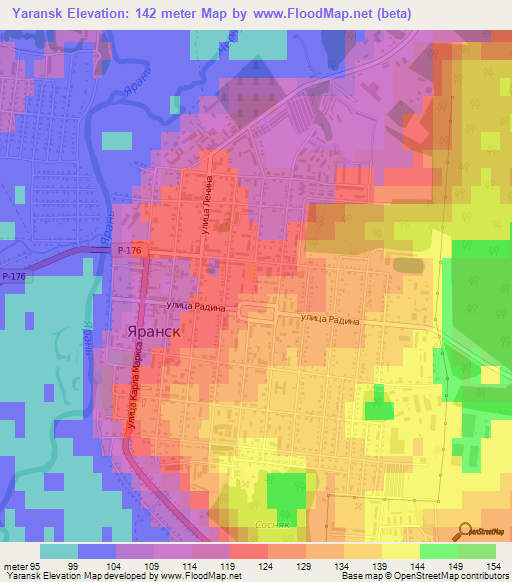 Yaransk,Russia Elevation Map