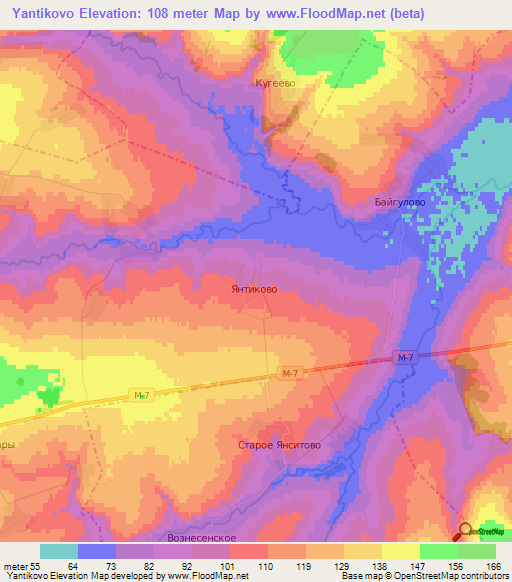 Yantikovo,Russia Elevation Map