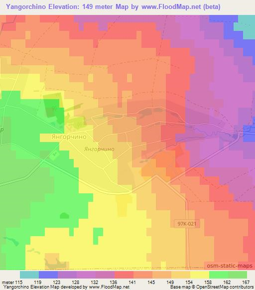 Yangorchino,Russia Elevation Map