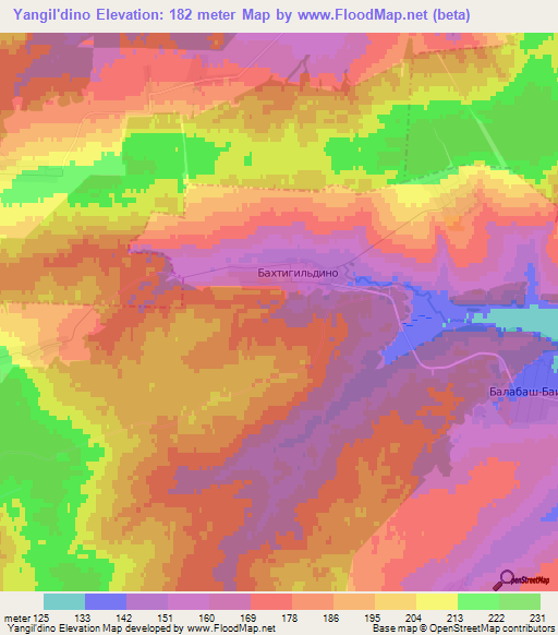 Yangil'dino,Russia Elevation Map