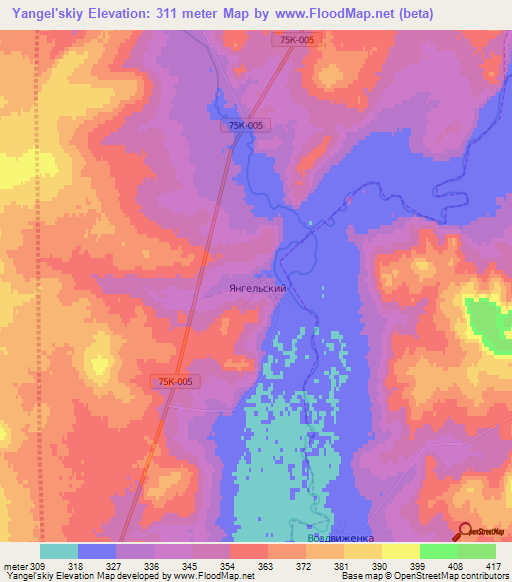 Yangel'skiy,Russia Elevation Map