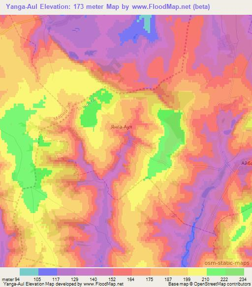 Yanga-Aul,Russia Elevation Map