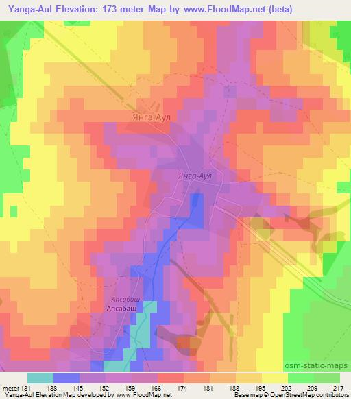 Yanga-Aul,Russia Elevation Map