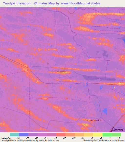 Yandyki,Russia Elevation Map