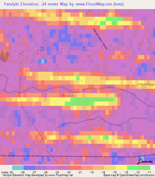 Yandyki,Russia Elevation Map