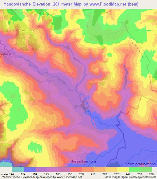 Yandovishche,Russia Elevation Map