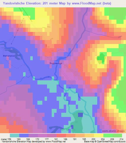 Yandovishche,Russia Elevation Map