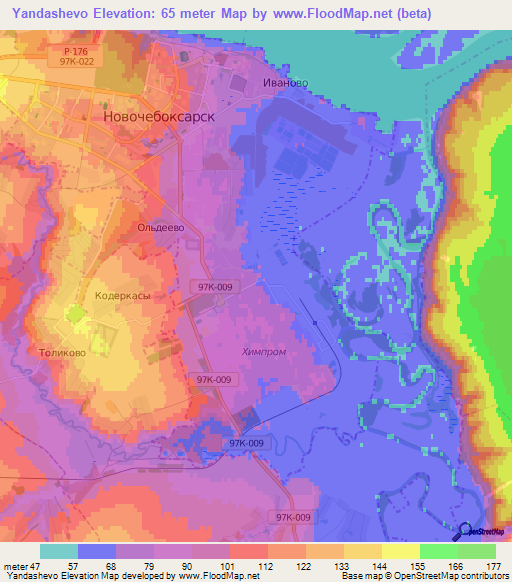 Yandashevo,Russia Elevation Map