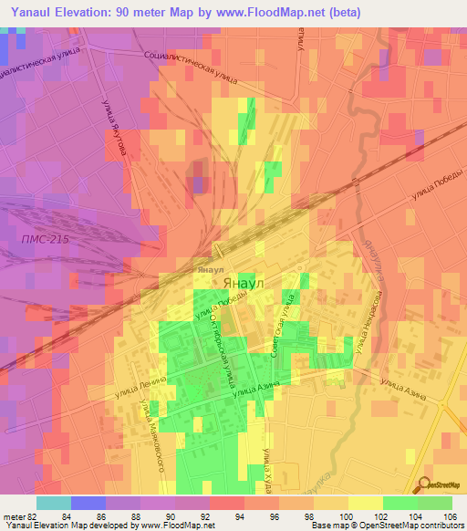 Yanaul,Russia Elevation Map