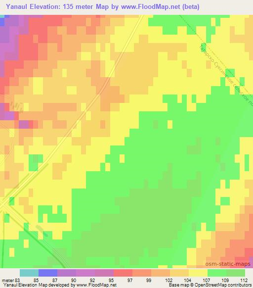 Yanaul,Russia Elevation Map