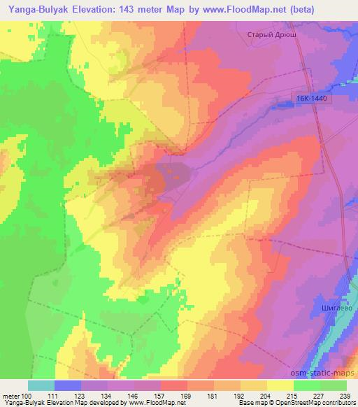 Yanga-Bulyak,Russia Elevation Map