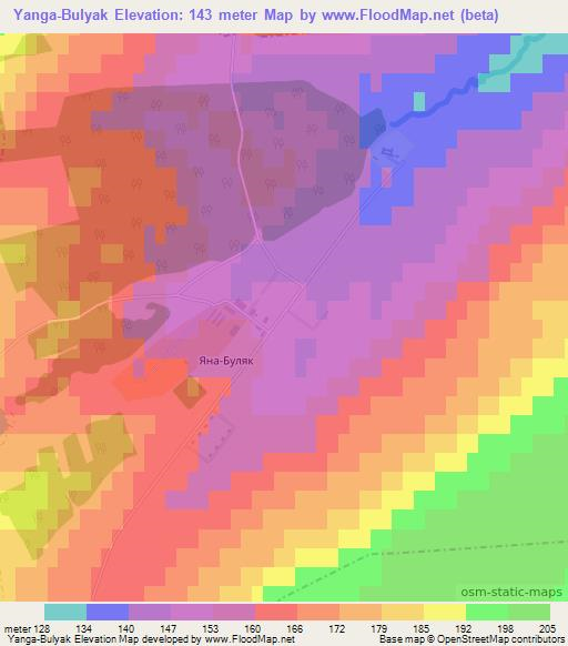 Yanga-Bulyak,Russia Elevation Map