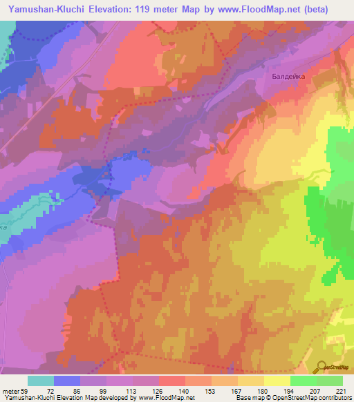 Yamushan-Kluchi,Russia Elevation Map