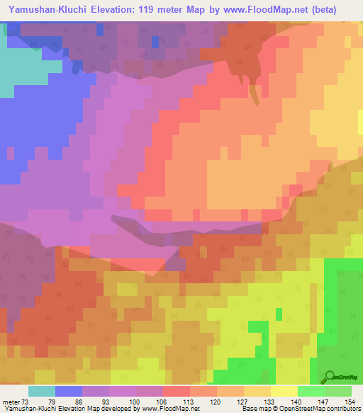 Yamushan-Kluchi,Russia Elevation Map