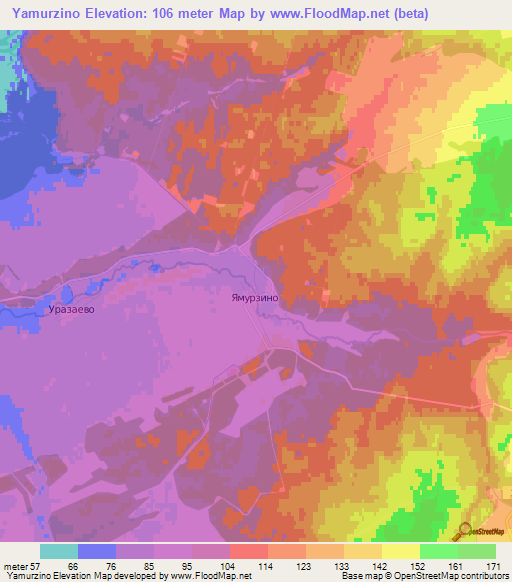 Yamurzino,Russia Elevation Map