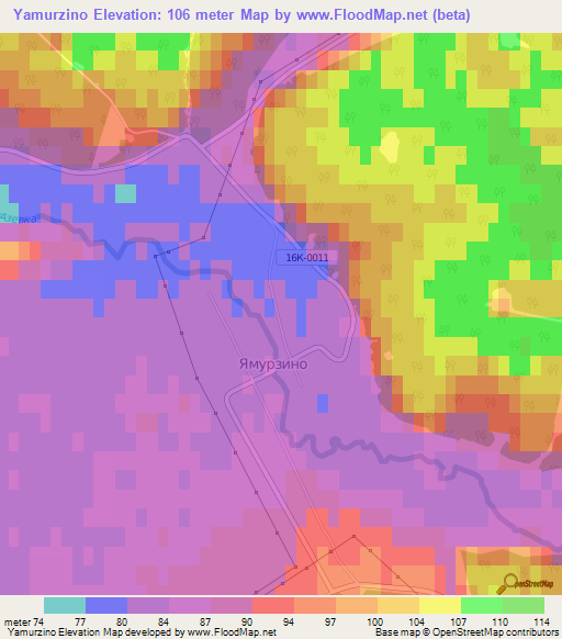 Yamurzino,Russia Elevation Map