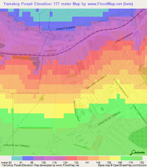 Yamskoy Posad,Russia Elevation Map