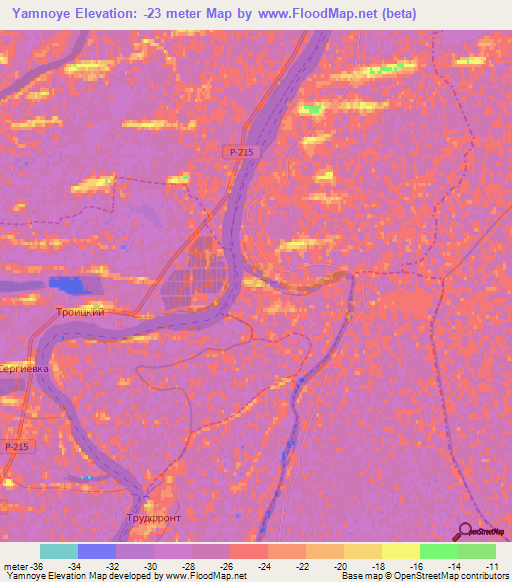 Yamnoye,Russia Elevation Map