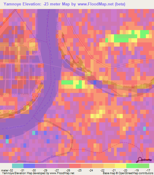 Yamnoye,Russia Elevation Map