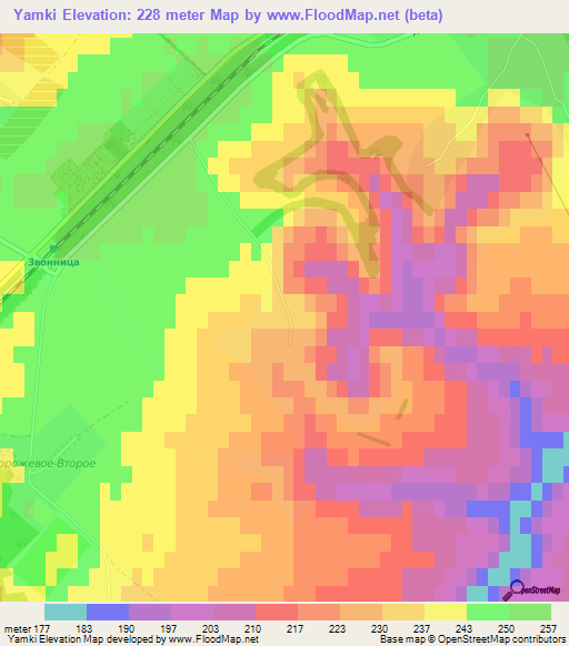 Yamki,Russia Elevation Map