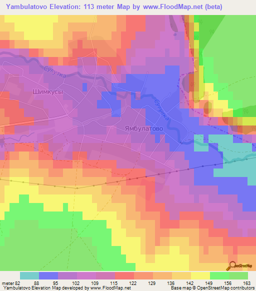 Yambulatovo,Russia Elevation Map