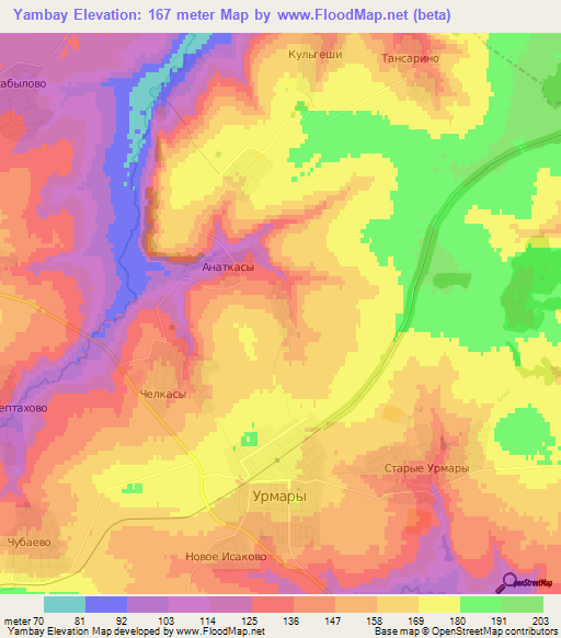 Yambay,Russia Elevation Map