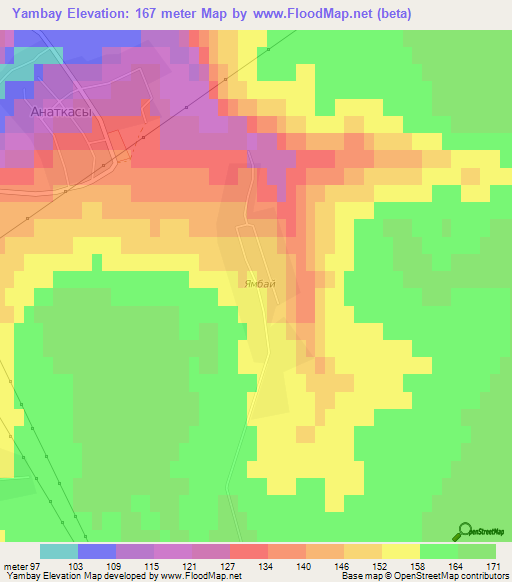 Yambay,Russia Elevation Map