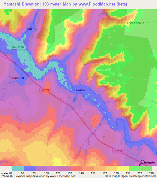 Yamashi,Russia Elevation Map