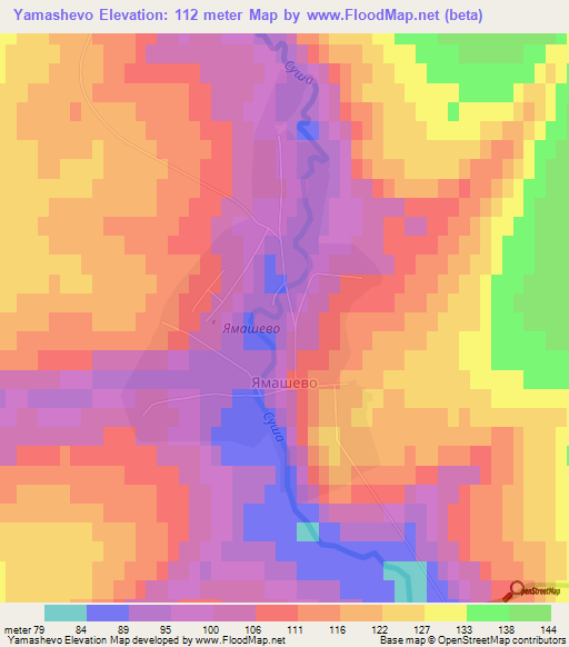 Yamashevo,Russia Elevation Map