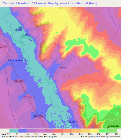 Yamash,Russia Elevation Map