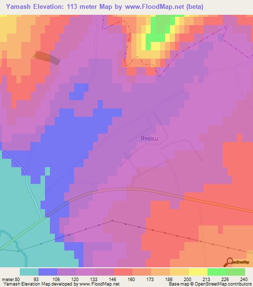 Yamash,Russia Elevation Map