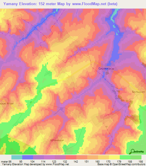 Yamany,Russia Elevation Map